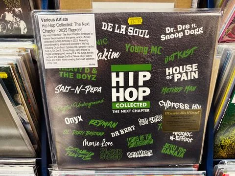 Hip Hop Collected The Next Chapter 2025 repress vinyl compilation featuring.. Stock Photos