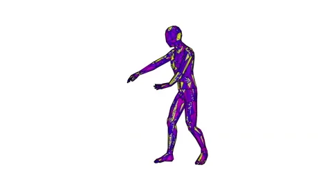 Hip Hop Dance of Low Poly Mannequin Seamless Loop With Alpha Channel. Video stock 128662226