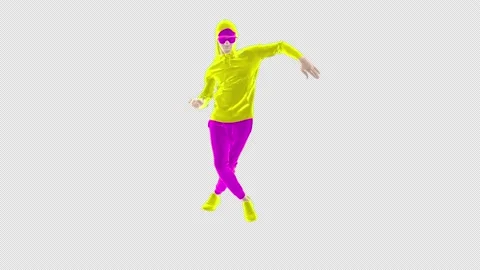 Hip hop dancer - 3d render with alpha channel. Stock Footage 167606848
