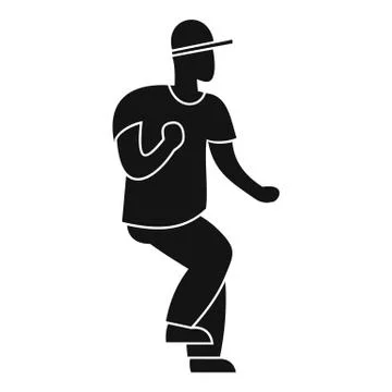 Hip hop dancer icon, simple style Stock Illustration