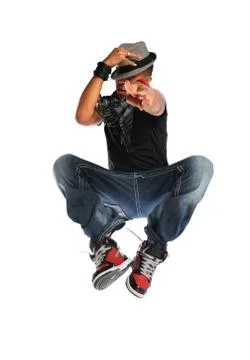 Hip hop dancer jumping Stock Photos