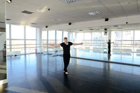 Hip hop dancer making different movements. Foto stock