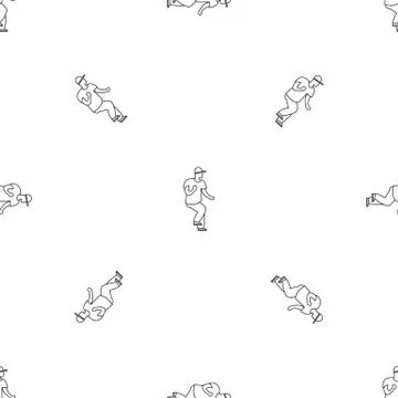 Hip hop dancer pattern seamless vector Illustrazione stock