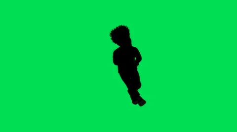Hip Hop Dancer silhouette Green Screen Stock Footage
