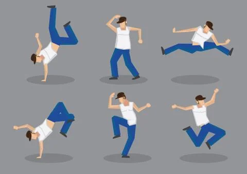 Hip Hop Dancer Vector Icon Set Ilustração Stock