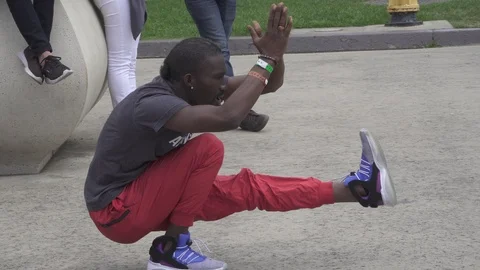 Hip-Hop Dancing Street Performance Stock Footage 89775778