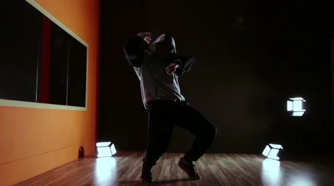 Hip-hop dancing in a Studio in front of a mirror Stock Footage 67644782