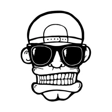 Hip hop face Stock Illustration