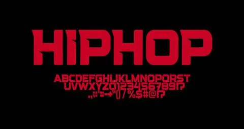 Hip hop font, sharp angles letters, strong suburban logo and tshirts typography Stock Illustration