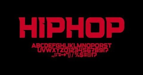 Hip hop font, sharp angles letters, strong suburban logo and tshirts typography Stock Illustration