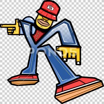 Hip hop letter k Stock Illustration