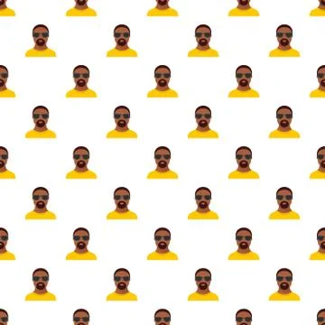 Hip hop man pattern seamless vector Stock Illustration