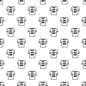 Hip hop t shirt pattern representing urban music subculture Stock Illustration