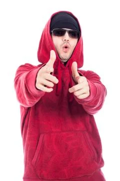 Hip-hopper pointing Stock Photos