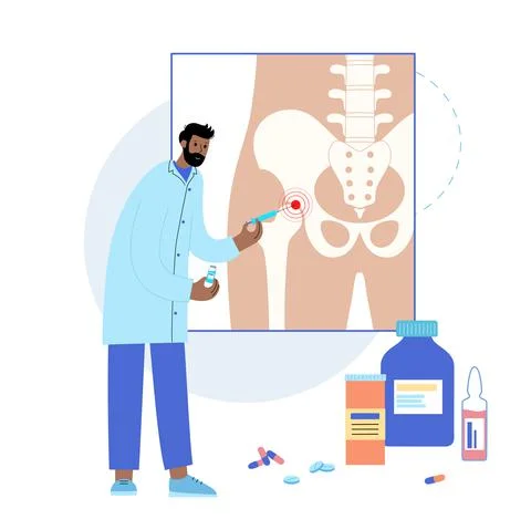 Hip joint injection イラスト素材