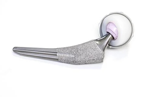 Hip Joint Prosthesis on White Background Stock Photos