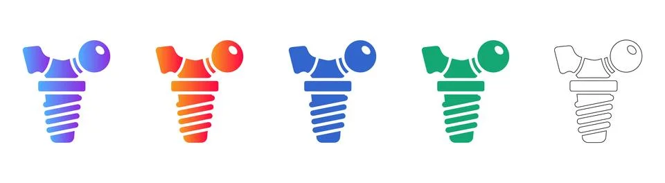 Hip Joint Replacement Vector Icons Stock Illustration