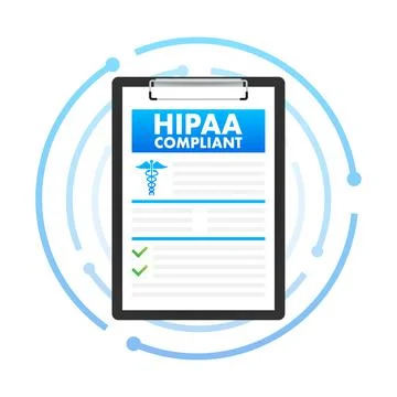 Hipaa compliant. Checkmark icon. Vector design. Logo symbol. Vector stock Stock Illustration