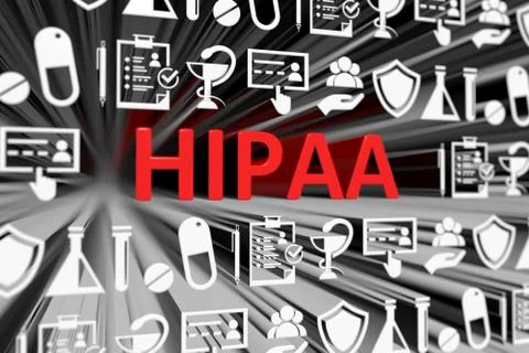 HIPAA concept blurred background 3d render illustration Stock Illustration