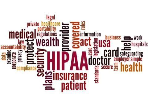HIPAA, word cloud concept Stock Illustration