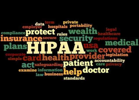 HIPAA, word cloud concept Stock Illustration