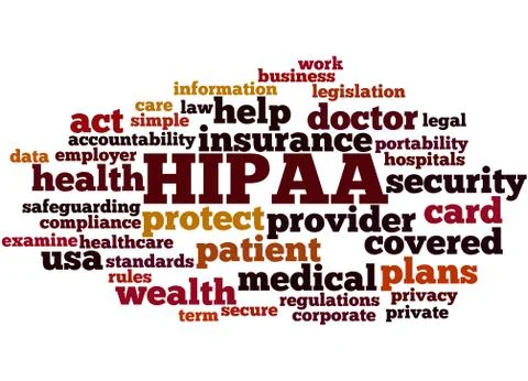 HIPAA, word cloud concept Stockillustratie