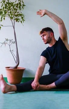 Hipanic man stretching Stock Photos