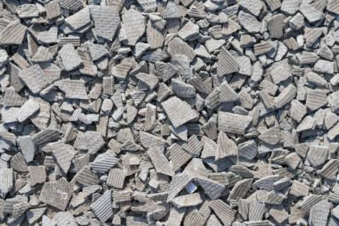 Hipe of broken slate, fragments split tiles background Stock Photos