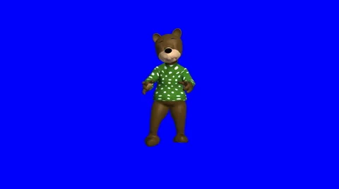 Hip/Hop Bear Dancing on Bluescreen Video stock 58315003