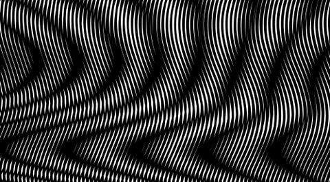 Hipnotic linear abstract background with visual illusion. Stock Illustration