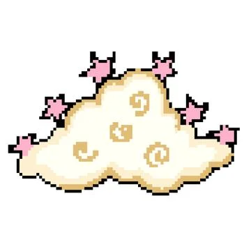 Hippie boho cloud pixel art vector illustration Stock Illustration