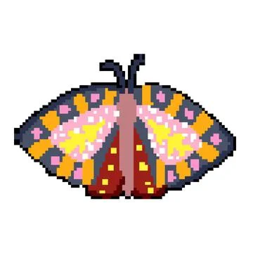 Hippie boho moth pixel art vector illustration イラスト素材
