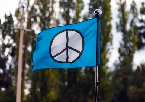 Hippie flag in the wind Stock Photos