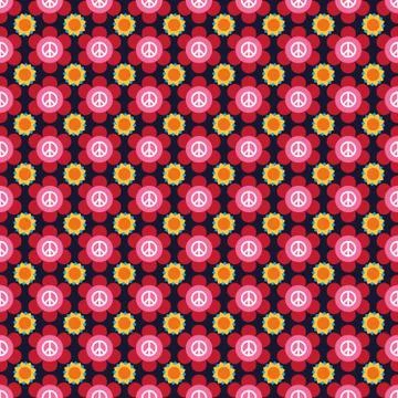 Hippie flower pattern Stock Illustration