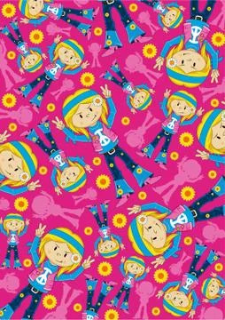 Hippie Girl Pattern Stock-Illustration