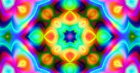 Hippie Hypnotic Psychedelic Neon Rainbow Color Swirl Trippy Background Loop Stock Footage 166543881