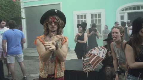 Hippie man dancing in Party Video stock 62655445