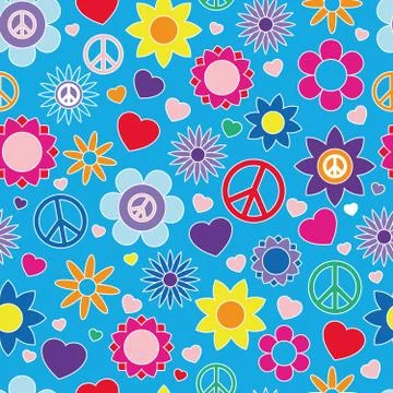 Hippie summer pattern Stock Illustration