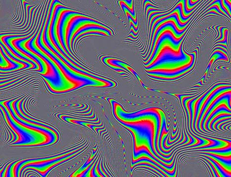 Hippie Trippy Psychedelic Rainbow Background LSD Colorful Wallpaper. Abstract Stock Illustration
