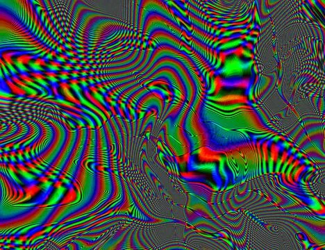 Hippie Trippy Psychedelic Rainbow Background LSD Colorful Wallpaper. Abstract Stock Illustration