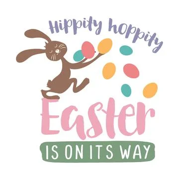 Hippity Hoppity easter is on its way, Christmas Tee Print, Merry Christmas Stock Illustration