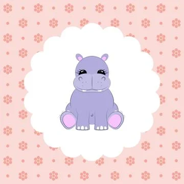 Hippo baby. Vector. Flat. Stock Illustration