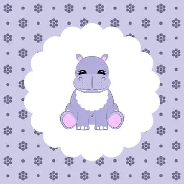Hippo baby. Vector. Flat. Stock Illustration