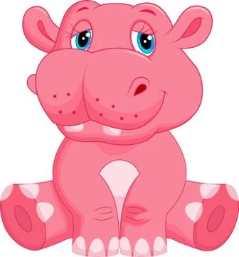 Hippo cartoon Stock Illustration