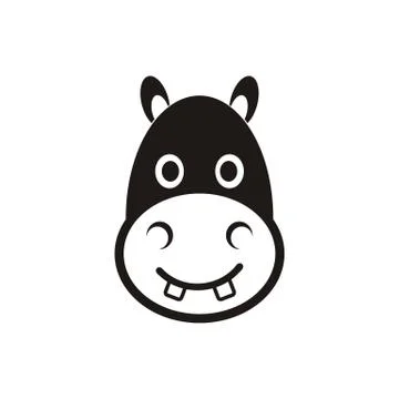 Hippo head icon Stock Illustration