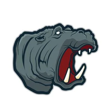 Hippo head mascot Stock Illustration