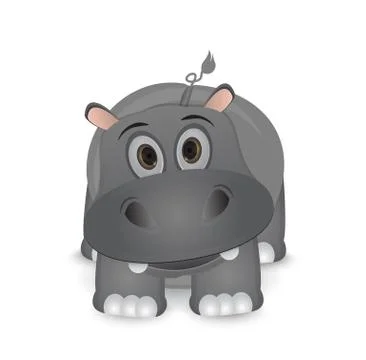 Hippo ilustration isolated Stock Illustration