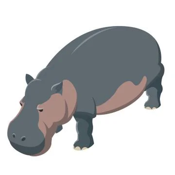 Hippo isometric icon Stock Illustration