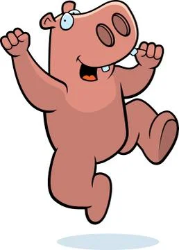 Hippo Jumping Stock Illustration