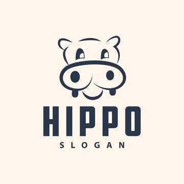 Hippo logo vector simple silhouette zoo animal design brand template illust.. Stock-Illustration